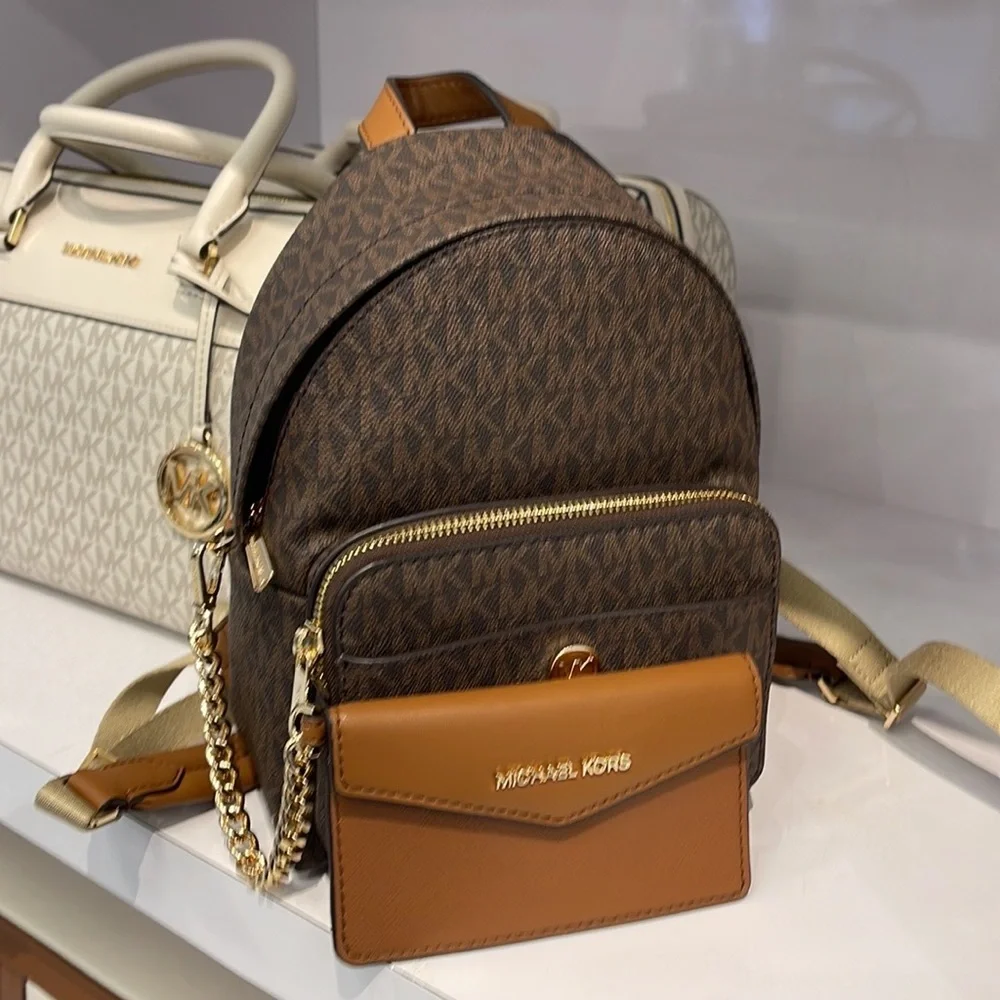 MICHAEL KORS Maisie Extra-Small Logo 2-in-1 Backpack Brown  NWT